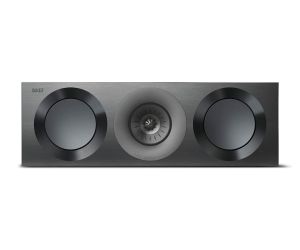 KEF Reference 2 Meta Centre Channel Speaker High-Gloss Black/Grey, Front View